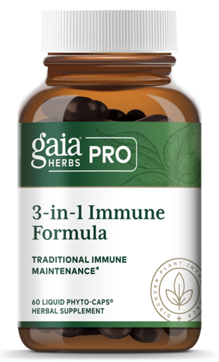 Gaia Herbs PRO 3-in-1 Immune Formula 60 Capsules bottle