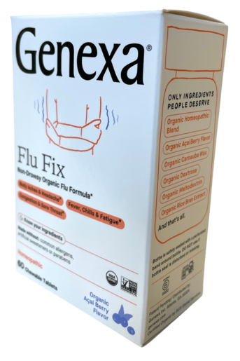 Genexa Flu Fix, 60 homeopathic chewable tablets