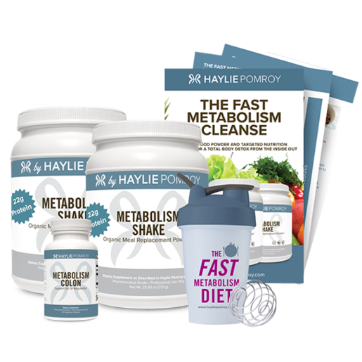 Haylie Pomroy Fast Metabolism 5-Day Cleanse Kit with shake powder, capsules, bottle and guide