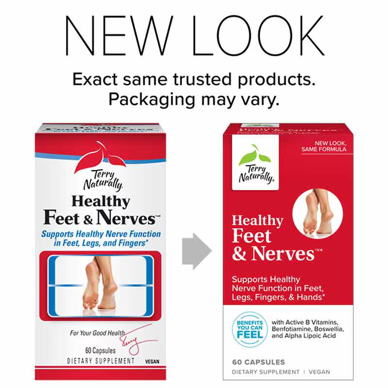 Terry Naturally Healthy Feet & Nerves 120 Caps | B Vitamins & Botanical Blend