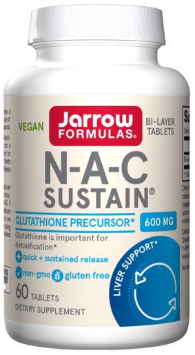 Jarrow Formulas NAC Sustain 600 mg 60 Tablets bottle