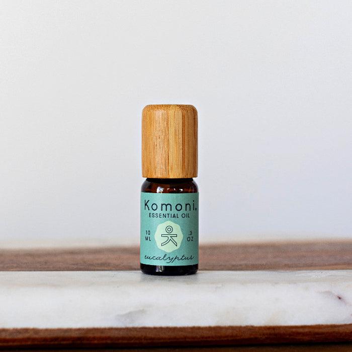 KOMONI Eucalyptus Essential Oil, 10 ml, product packaging