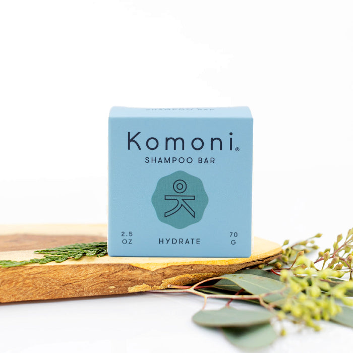 KOMONI Hydrate Shampoo Bar, 2.5 oz, product packaging