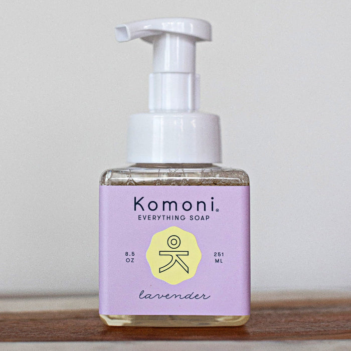KOMONI Lavender Everything Foaming Soap, 8.5 oz, product packaging