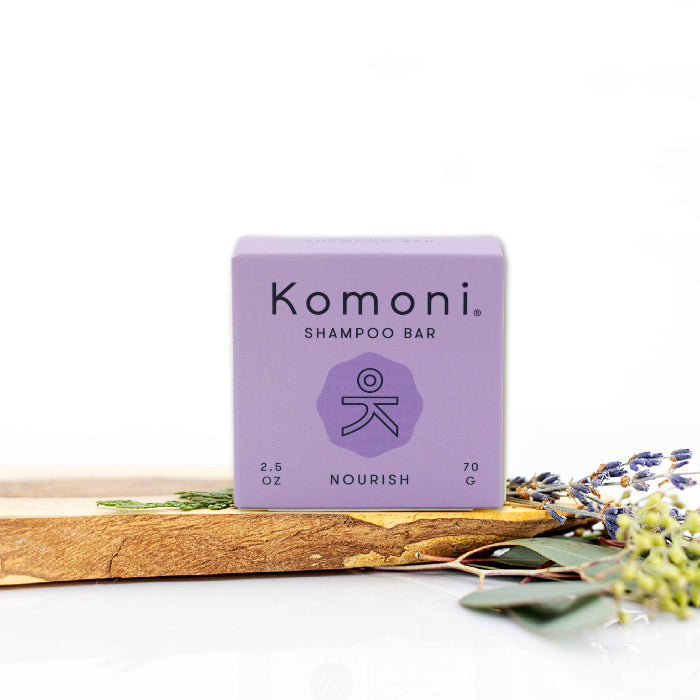 KOMONI Nourish Shampoo Bar, 2.5 oz, product packaging