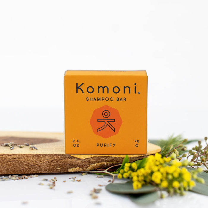 KOMONI Purify Shampoo Bar, 2.5 oz, product packaging