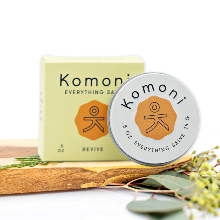 KOMONI Revive Everything Salve, 0.5 oz, product packaging