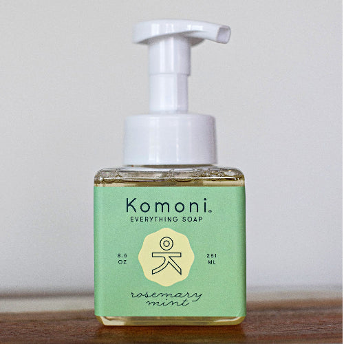 KOMONI Rosemary Mint Everything Foaming Soap, 8.5 oz, product packaging