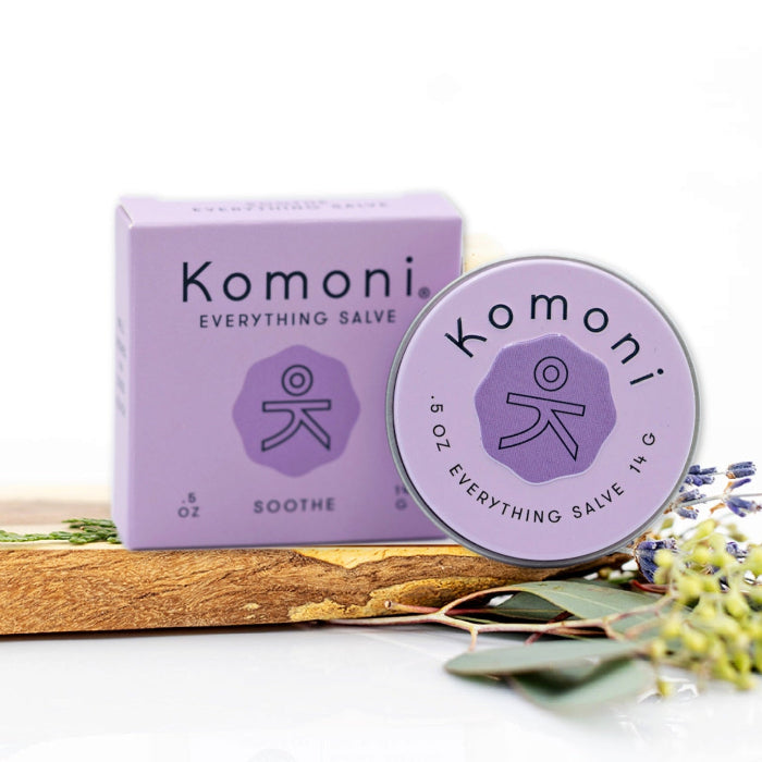KOMONI Soothe Everything Salve, 0.5 oz, product packaging
