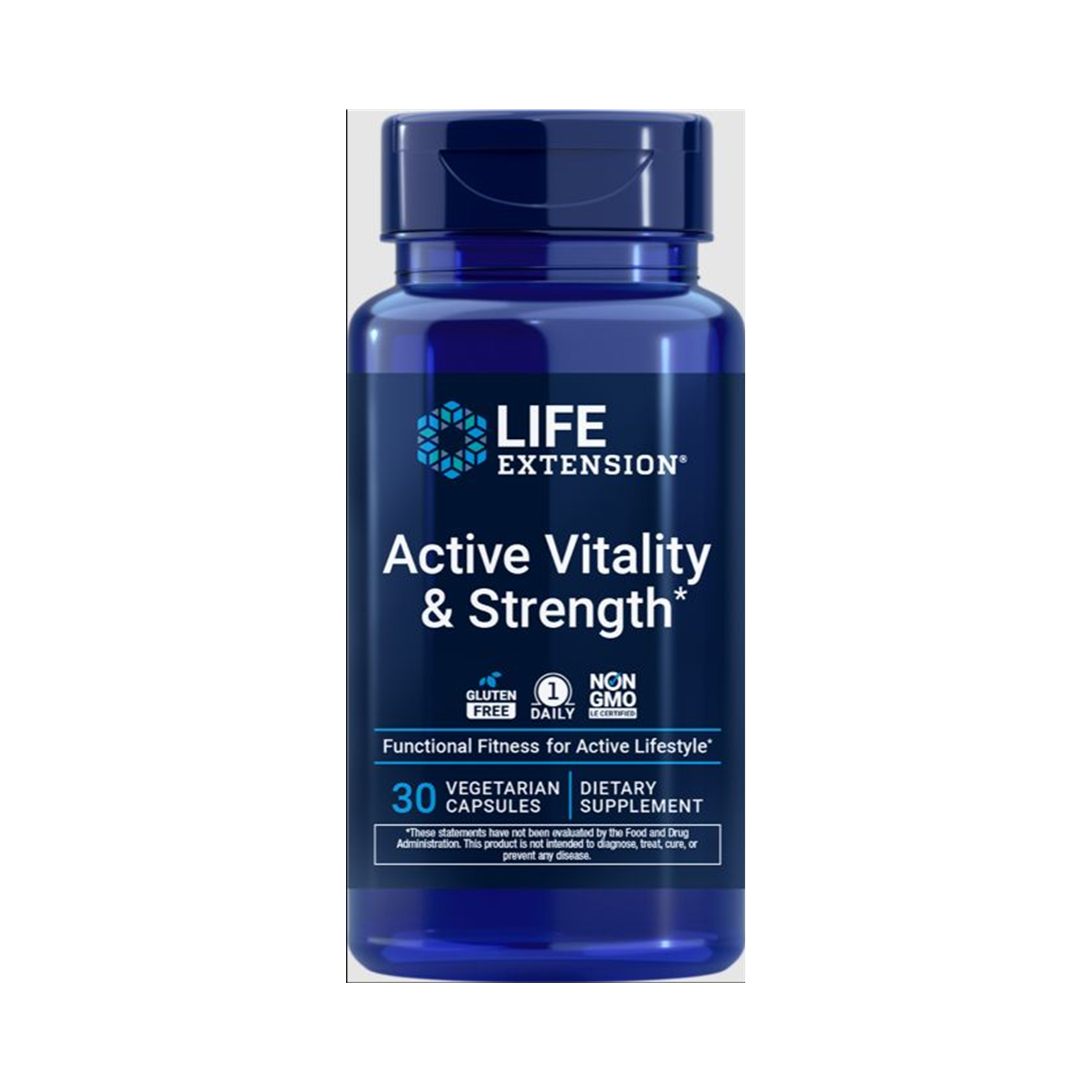 Life Extension Active Vitality & Strength 30 vegetarian capsules official front image