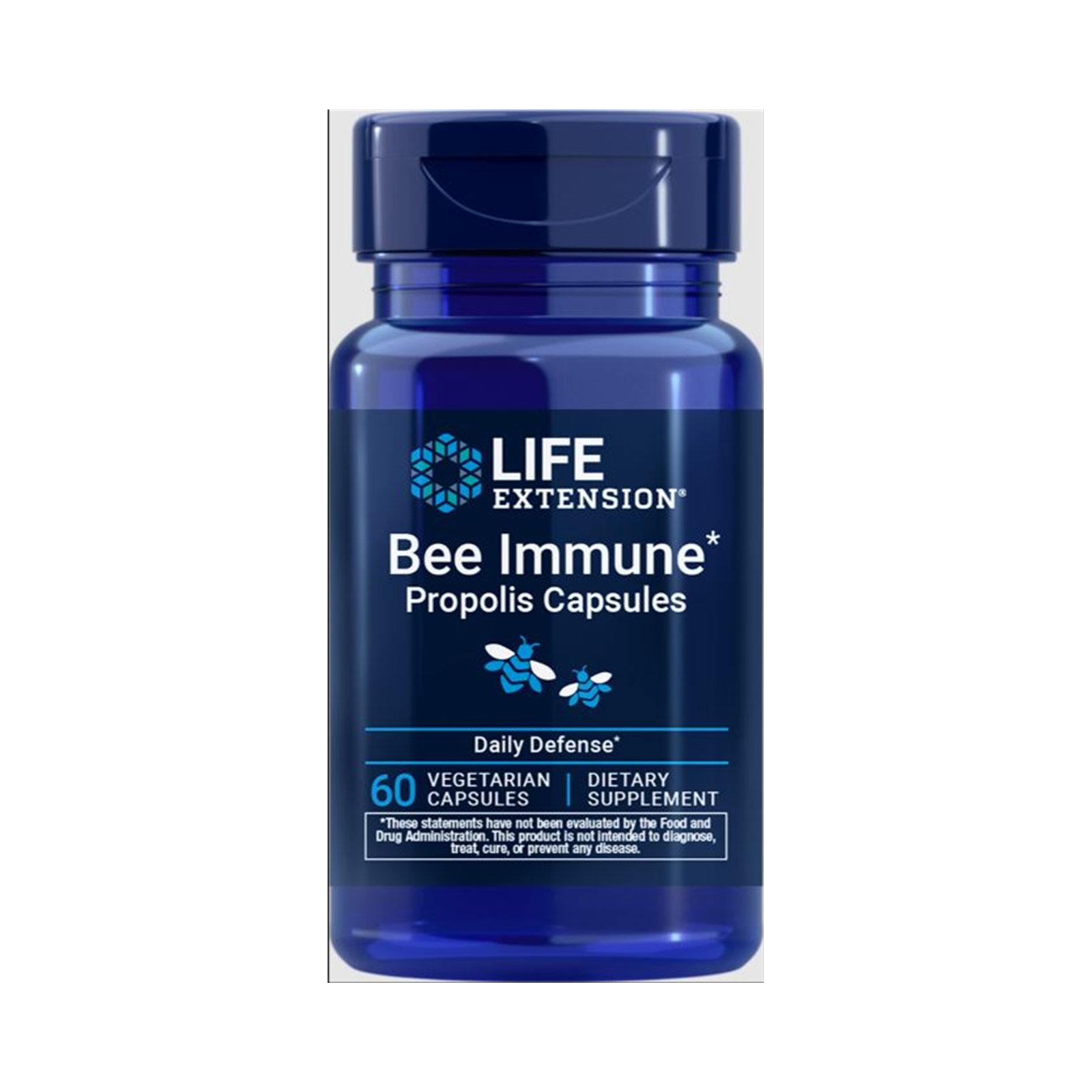 Life Extension Bee Immune Propolis Capsules 60 vegetarian capsules official front image