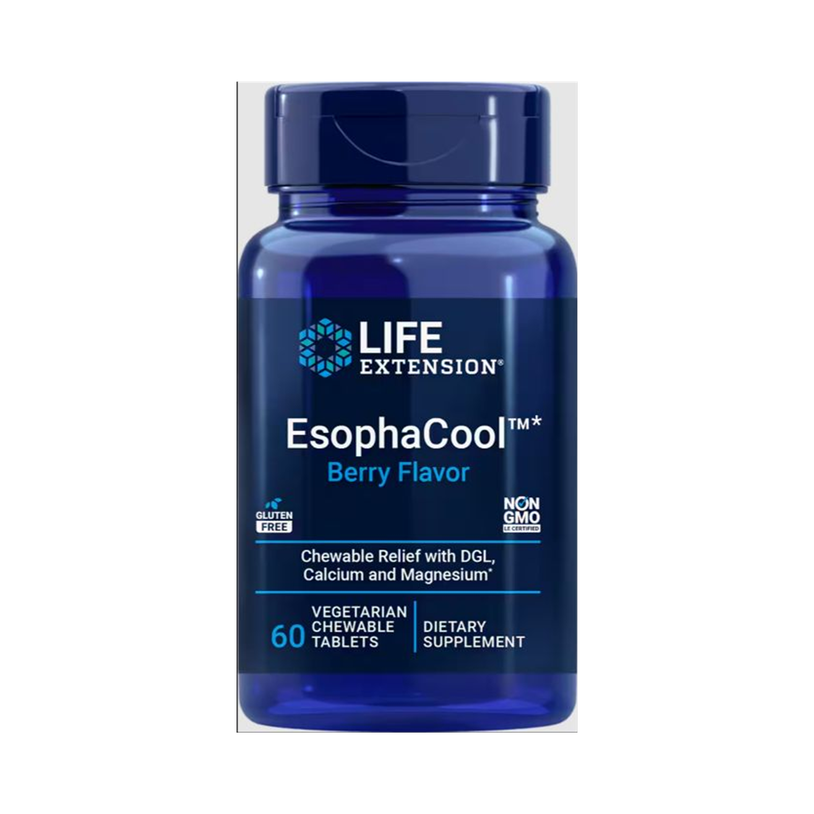 Life Extension EsophaCool™ California Formula 60 chewable tablets official front image