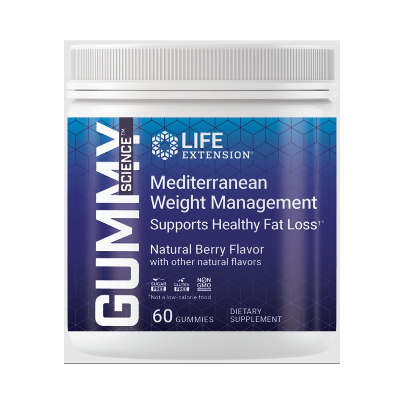 Life Extension Gummy Science™ Mediterranean Weight Management (Berry) California Formula 60 gummies official front image