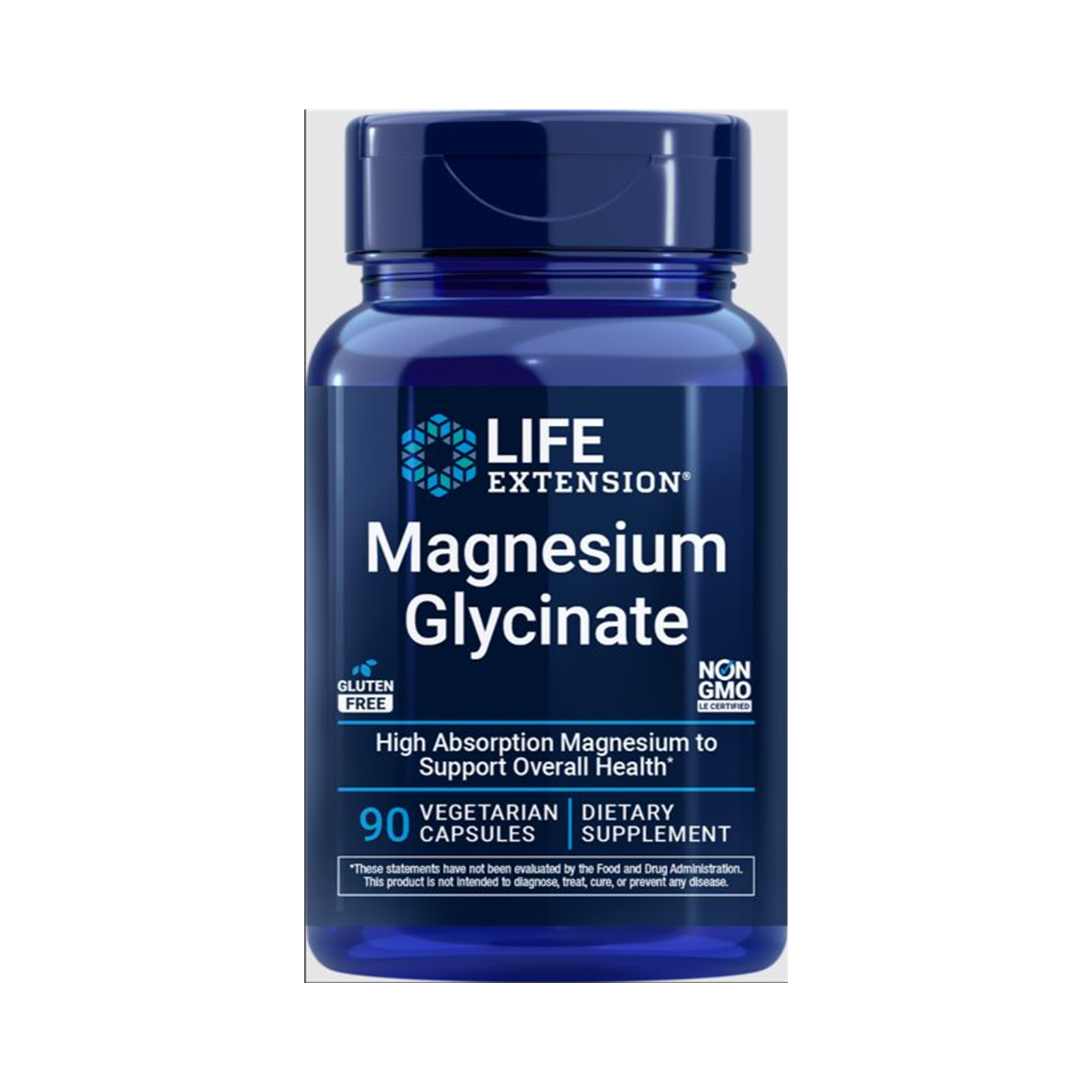 Life Extension Magnesium Glycinate 90 vegetarian capsules official front image