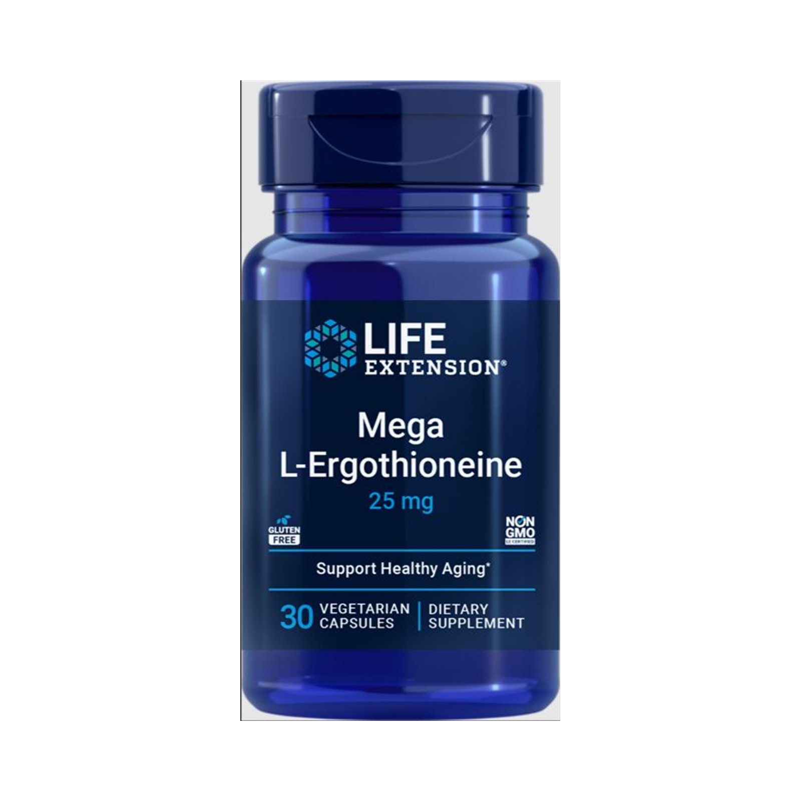 Life Extension Mega L-Ergothioneine 30 vegetarian capsules official front image
