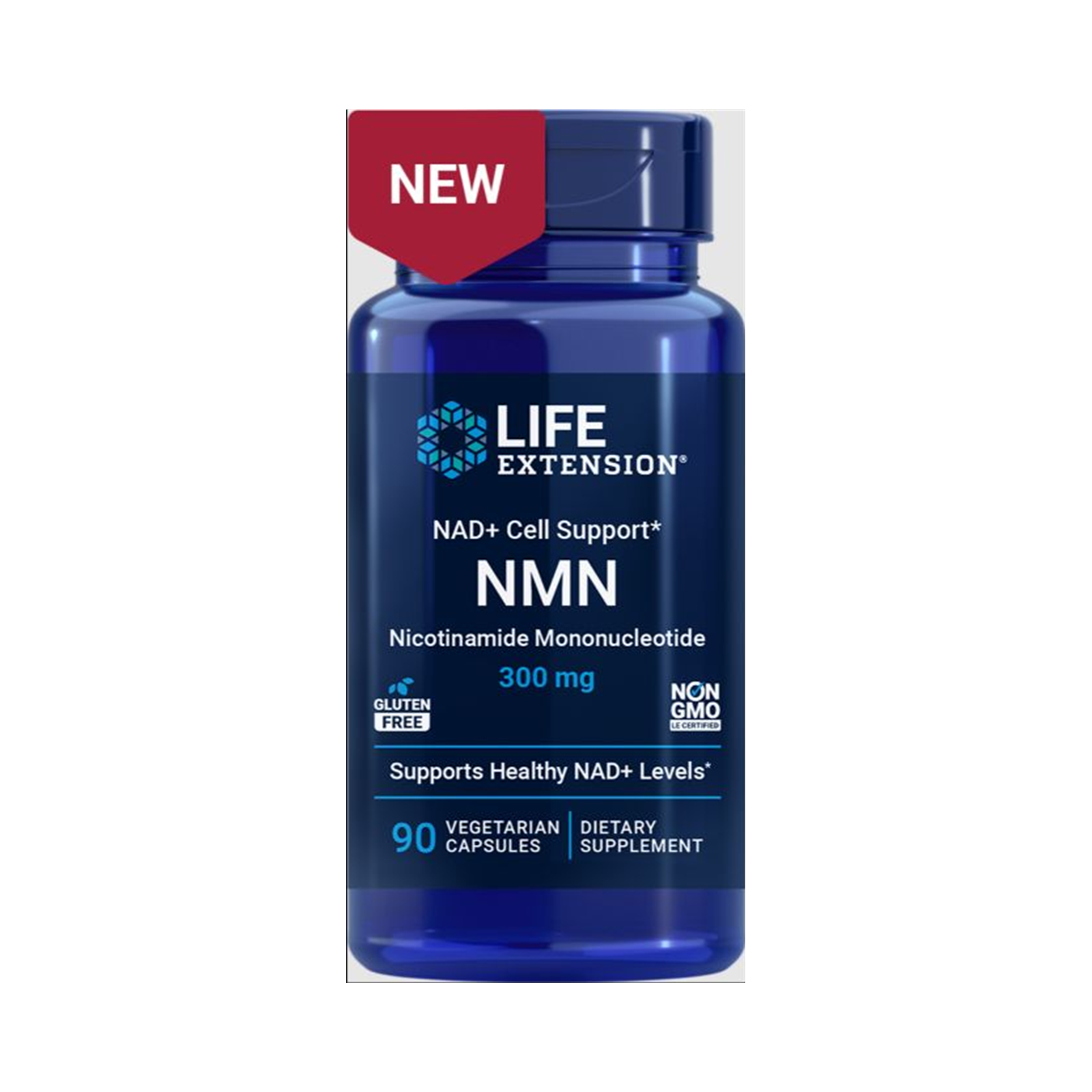Life Extension NMN Nicotinamide Mononucleotide 300 mg, 90 vegetarian capsules official front image