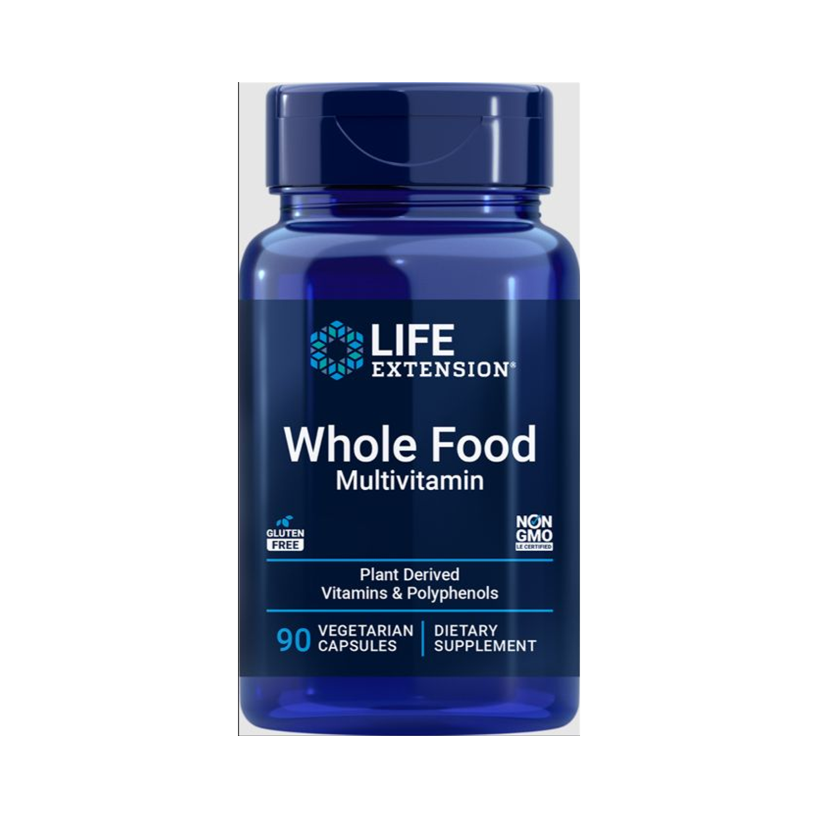 Life Extension Whole Food Multivitamin 90 vegetarian capsules official front image
