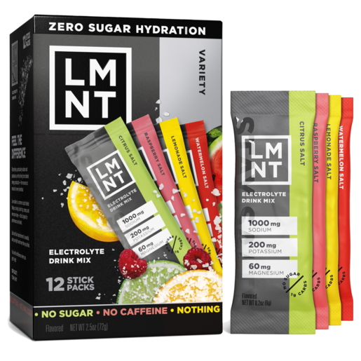 LMNT Variety Pack electrolyte drink mix, 12 stick packs