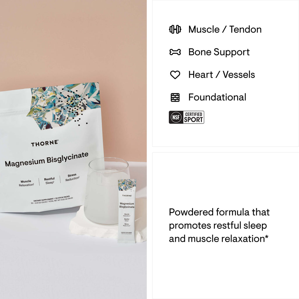 Thorne Magnesium Bisglycinate Travel Packs 30 Stick Packs