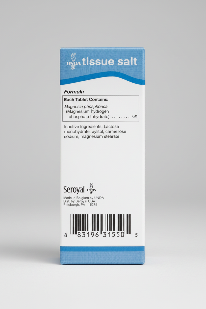 Seroyan tissue salt packaging with label and UNDA branding