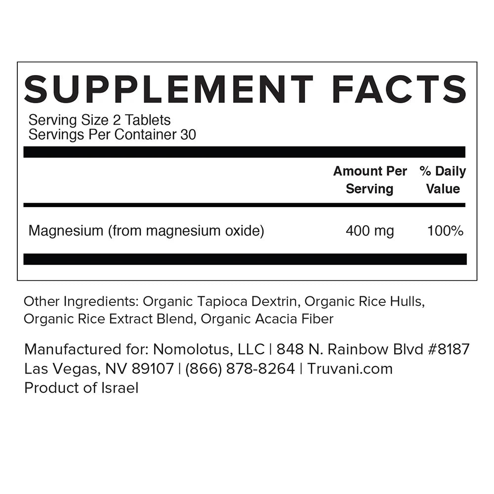 Truvani Magnesium from the Dead Sea 60 Tablets