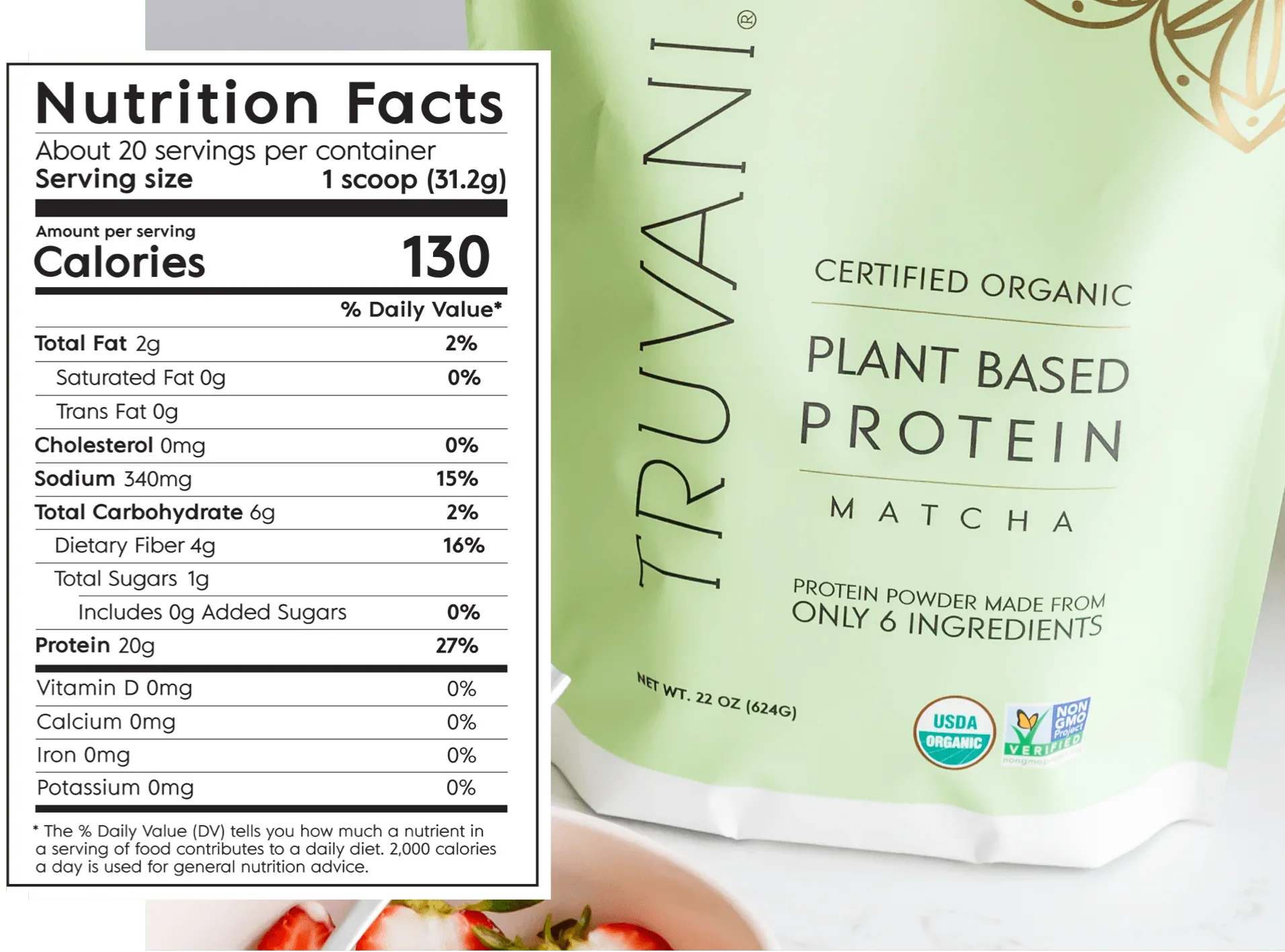 Truvani Mint Chocolate Protein Powder - 20 servings