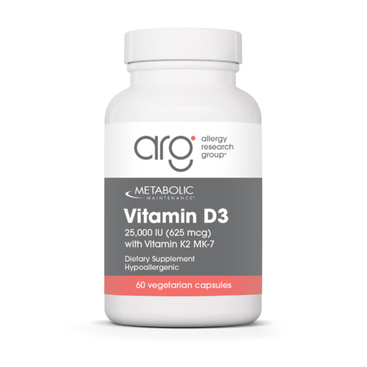 Metabolic Maintenance Vitamin D-3 25,000 IU with K2 60 Capsules bottle