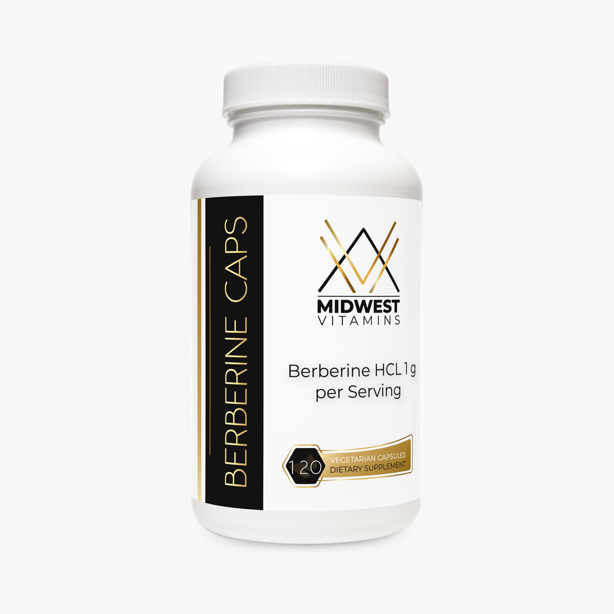 Midwest Vitamins Berberine Caps 120 Vegetarian Capsules front product image