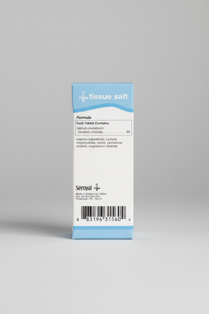 Box of UNDA tissue salt with label and Seroyan branding