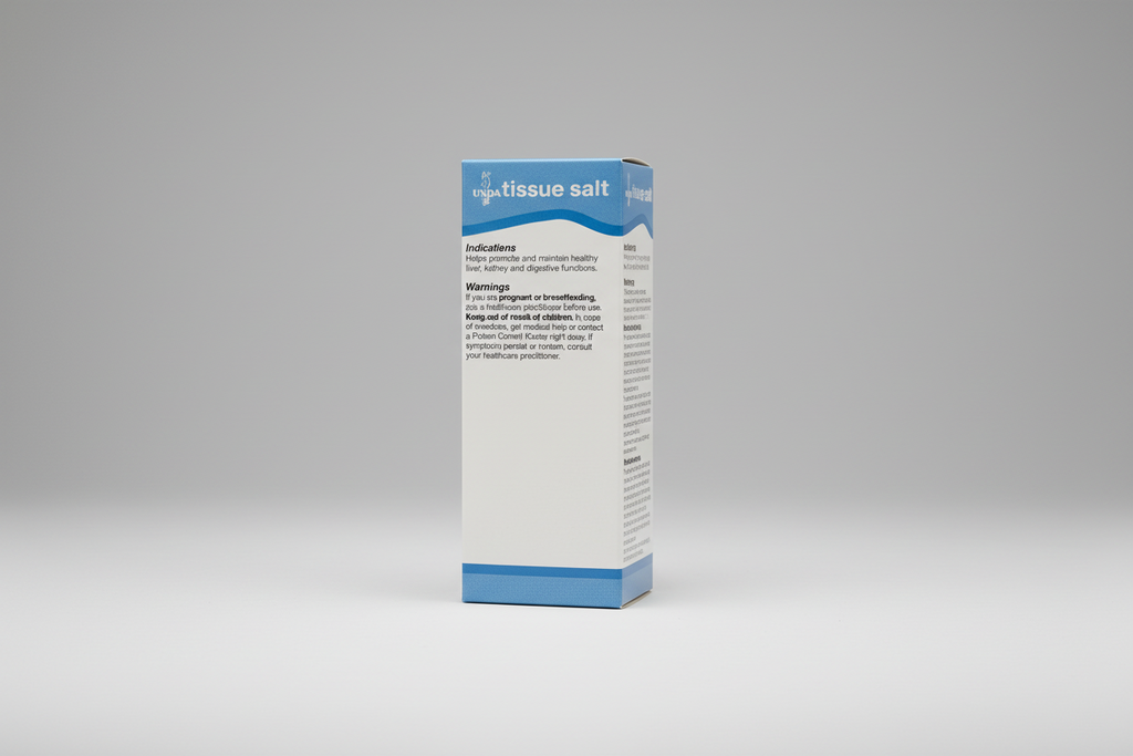 Box of Unda tissue salt with blue and white design on a white background