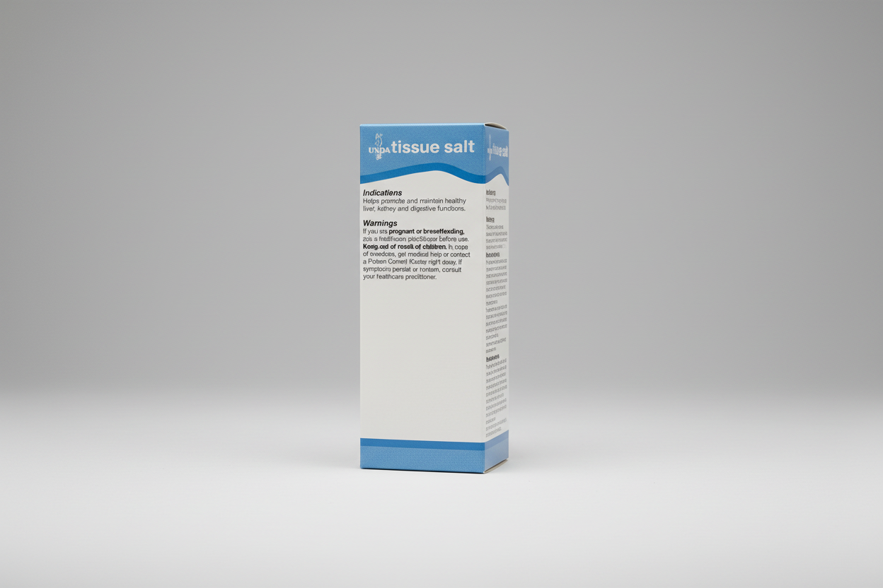 Box of Unda tissue salt with blue and white design on a white background