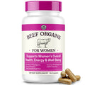 Left Coast Performance Beef Organs for Women 120 capsules front label