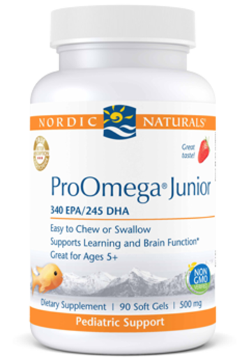 Nordic Naturals ProOmega Junior Strawberry 90 Softgels package