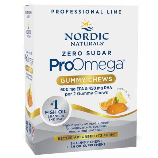 Nordic Naturals ProOmega Tropical Fruit 54 Gummy Chews package