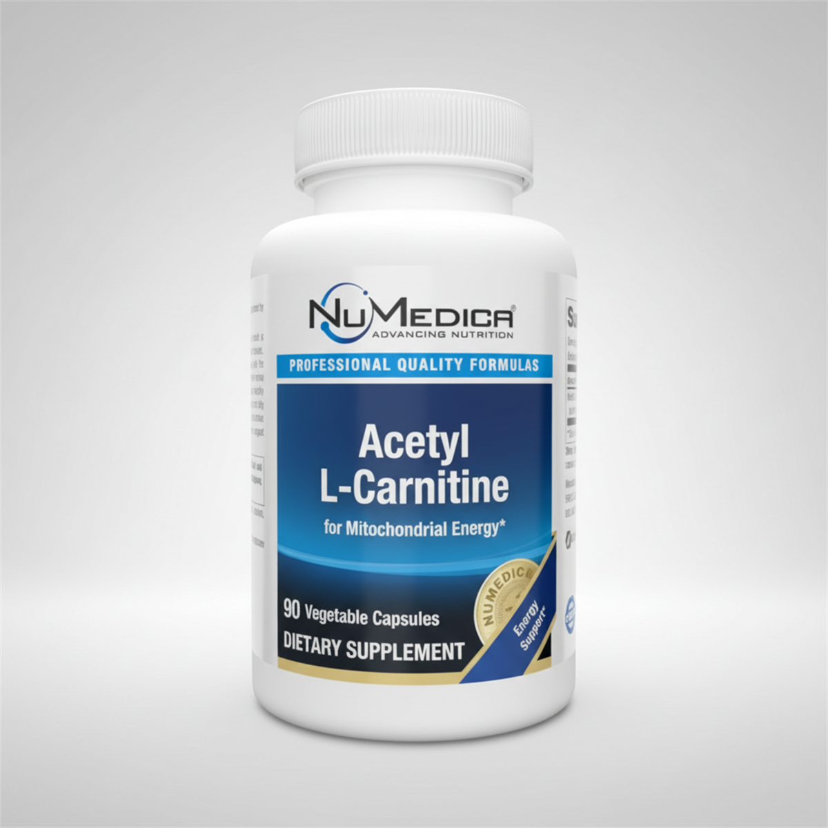 NuMedica Acetyl-L-Carnitine 90 Vegetable Capsules official full-bottle front image