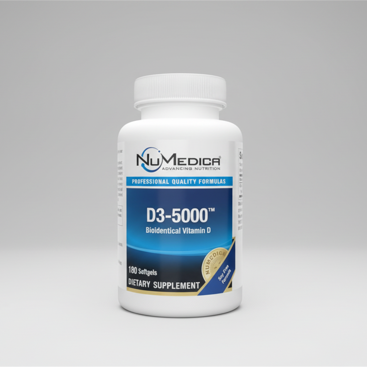 NuMedica D3-5000 180 Softgels official full-bottle front image