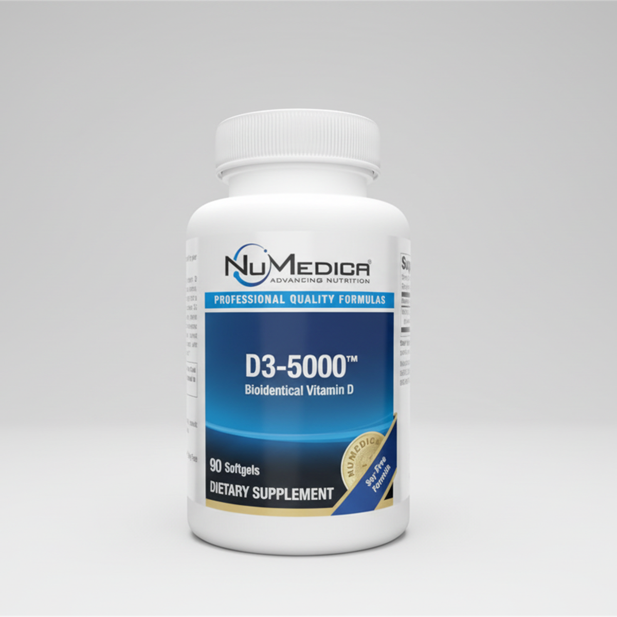 NuMedica D3-5000 90 Softgels official full-bottle front image