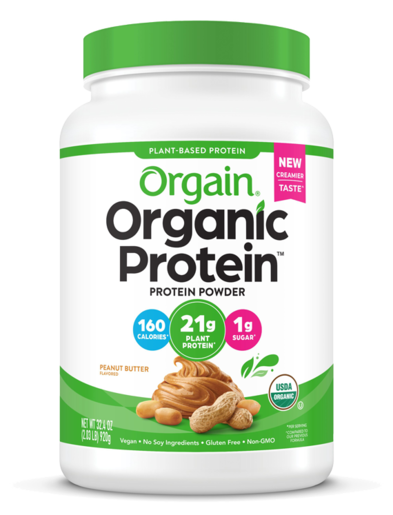 Orgain Organic Plant Based Protein Powder Peanut Butter 20 Servings packaging