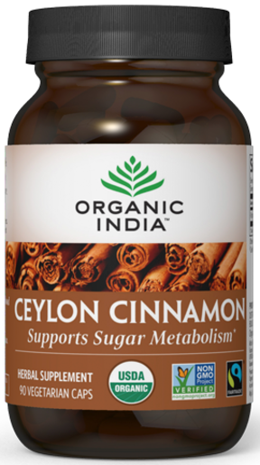 Organic India Ceylon Cinnamon 90 Capsules – package front