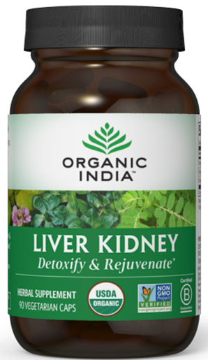 Organic India Liver Kidney 90 Capsules – package front
