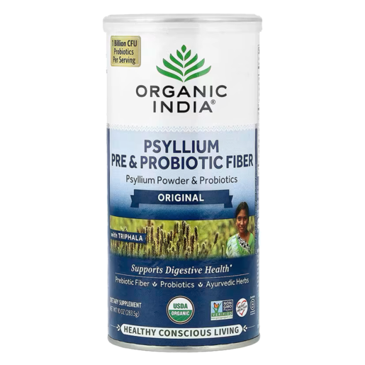 Organic India Psyllium Pre & Probiotic Fiber 56 Servings – package front