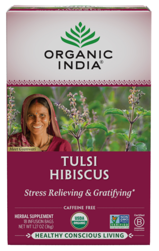 Organic India Tulsi Hibiscus 18 Bags – package front
