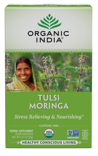 Organic India Tulsi Moringa 18 Bags – package front