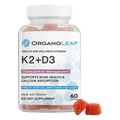 Organoleaf K2 + D3 Gummies – 60 Count bottle front