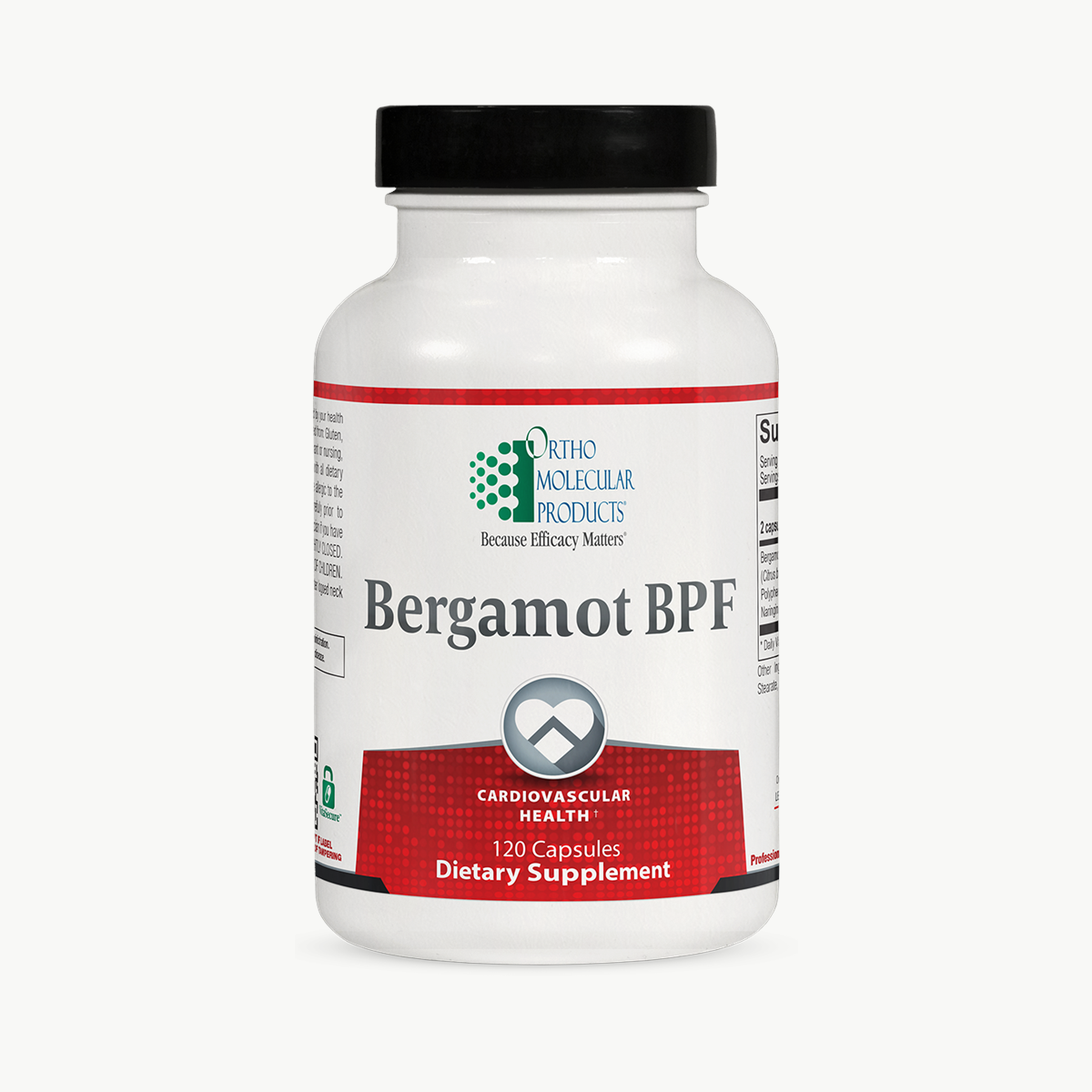 Ortho Molecular Products Bergamot BPF 120 Capsules official uniform front v5 1200x1200