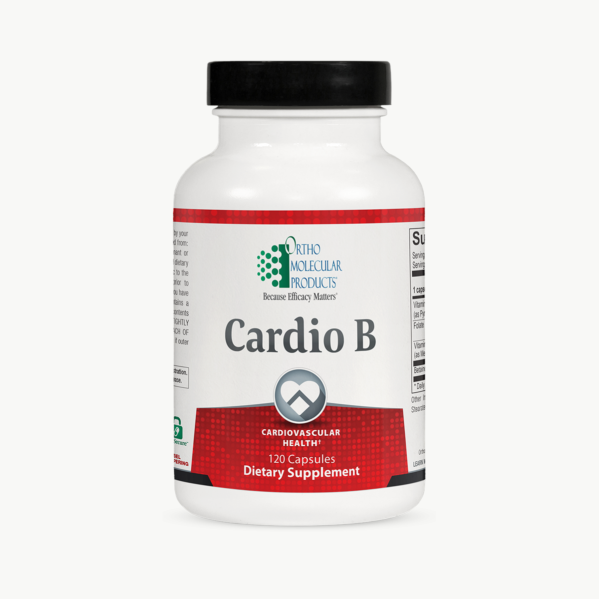 Ortho Molecular Products Cardio B 120 Capsules official uniform front v5 1200x1200