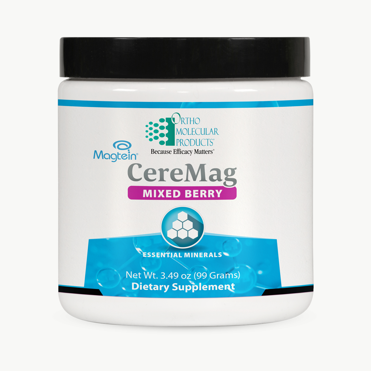 Ortho Molecular Products CereMag Powder 30 Servings official uniform front v5 1200x1200