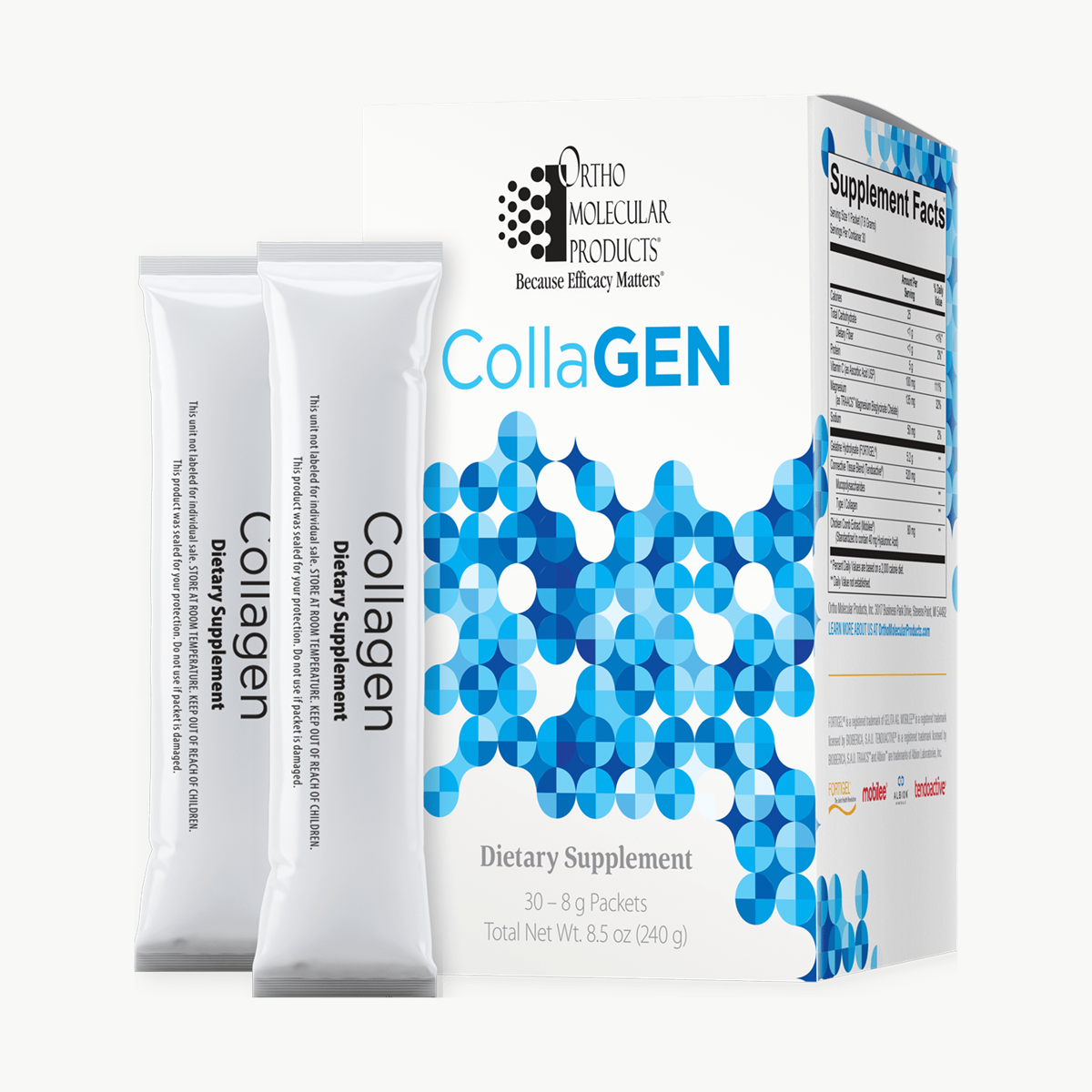 Ortho Molecular Products CollaGEN Stick Packs 30 Count official uniform front v5 1200x1200