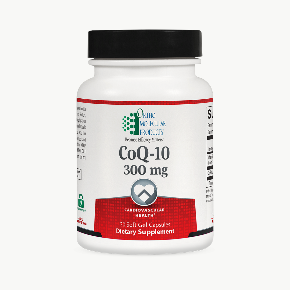 Ortho Molecular Products CoQ-10 300 mg 30 Softgels official uniform front v5 1200x1200