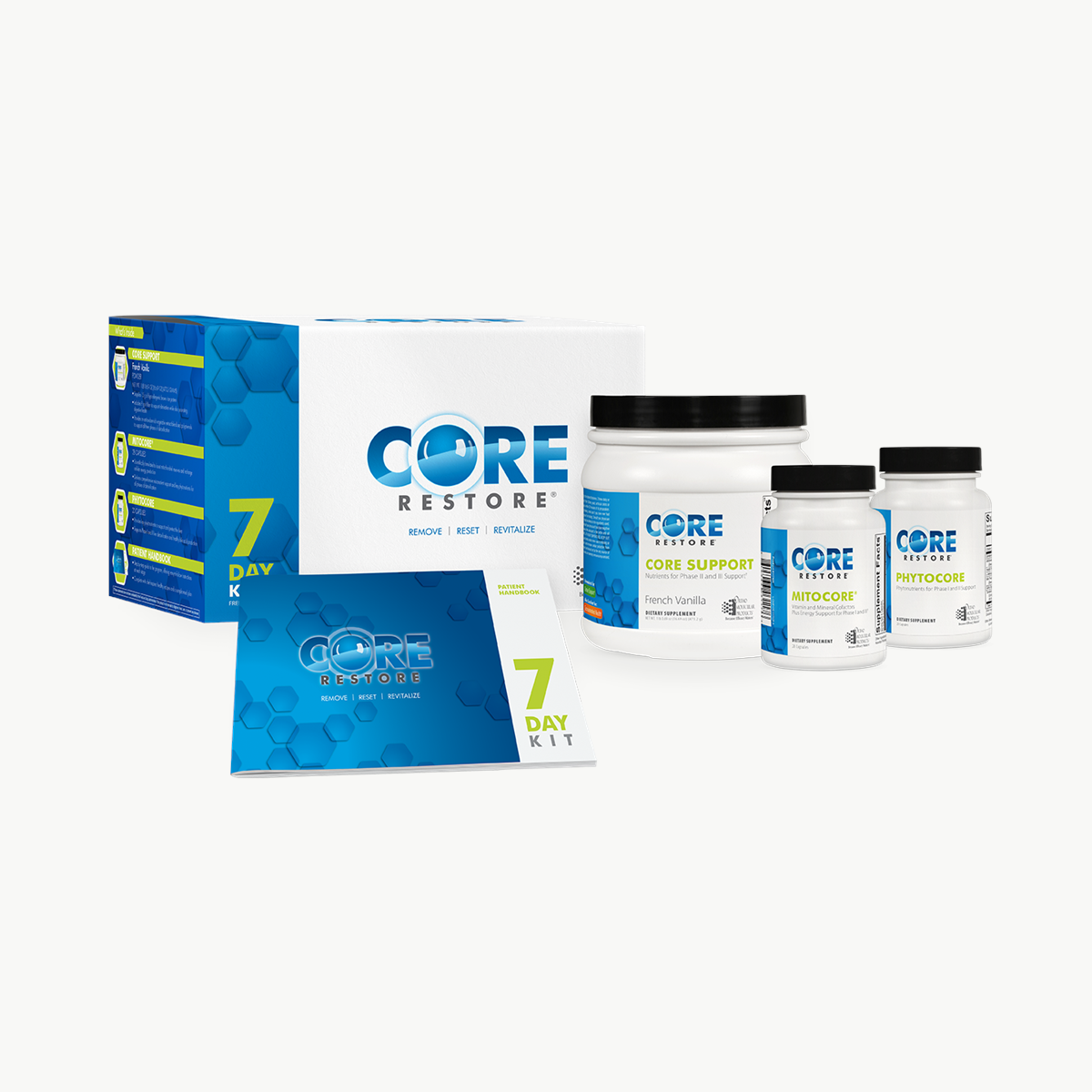 Ortho Molecular Products Core Restore 7-Day Kit French Vanilla official uniform front v5 1200x1200